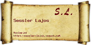 Sessler Lajos névjegykártya